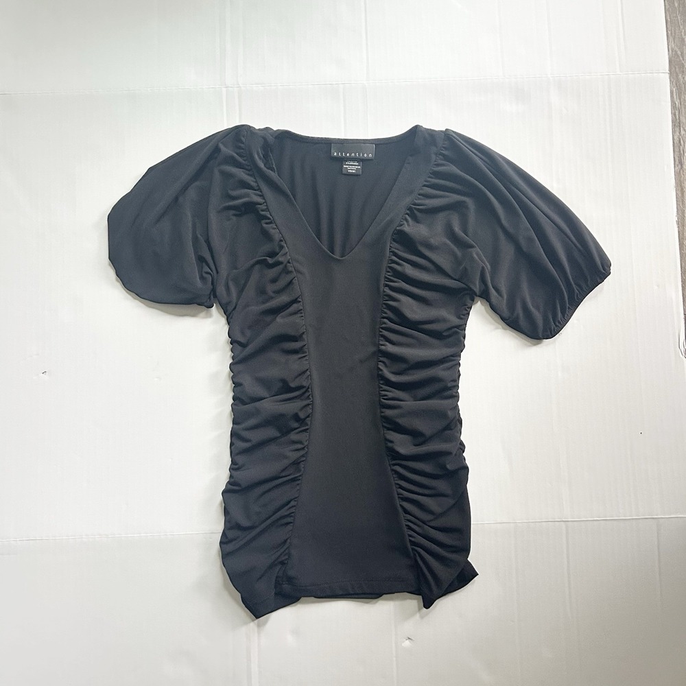 Y2K Attention Fitted Black Clubbing Top 2000s Grunge Indie Sleaze